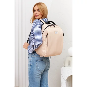 Laptoptartós városi hátizsák Bézs színben