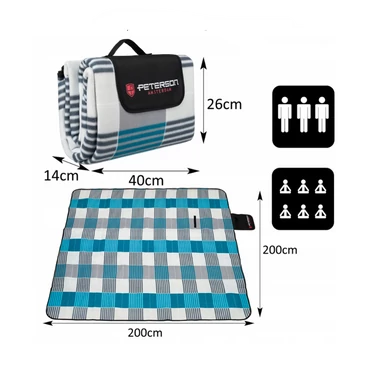 Szövet piknik takaró vízálló szigeteléssel XL 200x200 cm