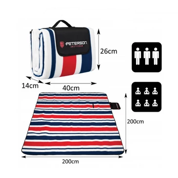 Szövet piknik takaró vízálló szigeteléssel XL 200x200 cm