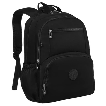 Tágas Sokzsebes Női hátizsák fekete színben