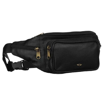 Peterson Valódi bőr övtáska fekete színben