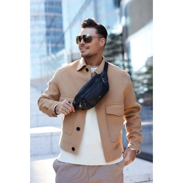 Peterson Valódi bőr övtáska fekete színben