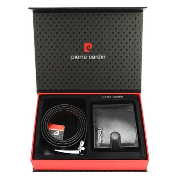 Pierre Cardin Valódi bőr pénztárca és öv ajándékcsomag