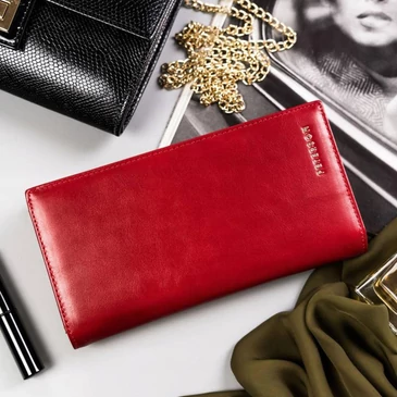 Piros színű Valódi bőr Pénztárca