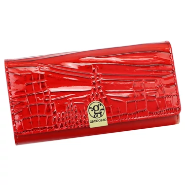 Piros bőr női pénztárca