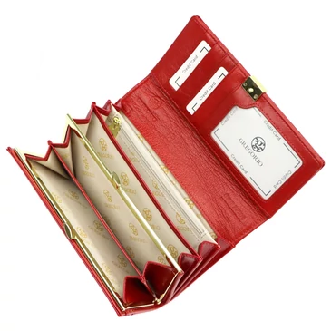 Piros bőr női pénztárca