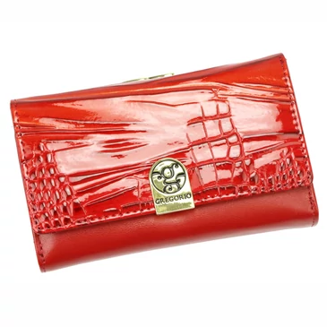 Különleges Piros lakk valódi bőr női Pénztárca