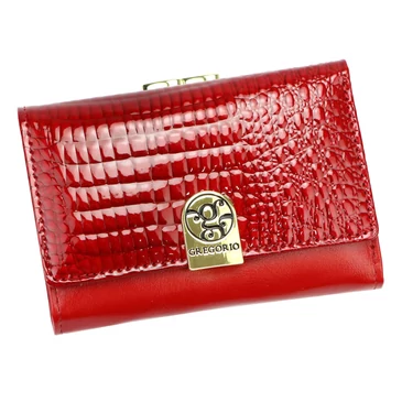 Kisméretű piros női bőr pénztárca