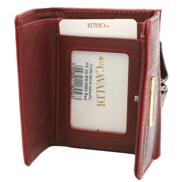 Cavaldi  Valódi bőr piros női Pénztárca