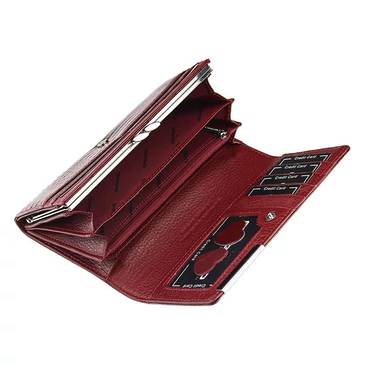  Valódi bőr Pénztárca piros színben