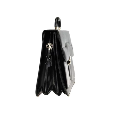 Stefania Sokrekeszes Valódi bőr Aktatáska fekete színben