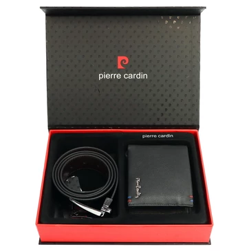 Pierre Cardin Valódi bőr Férfi pénztárca és öv Ajándékcsomag