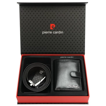 Pierre Cardin Valódi bőr Férfi pénztárca és öv Ajándékcsomag