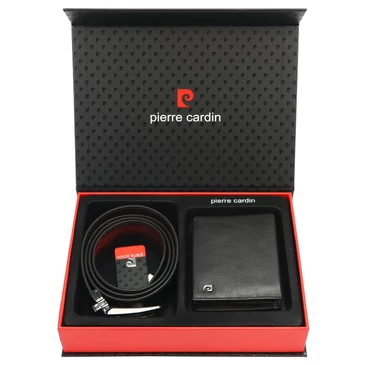 Pierre Cardin Valódi bőr Férfi pénztárca és öv Ajándékcsomag