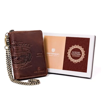 Peterson Valódi bőr motoros Pénztárca