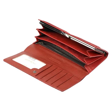 Pillangó mintás Valódi bőr Pénztárca piros színben