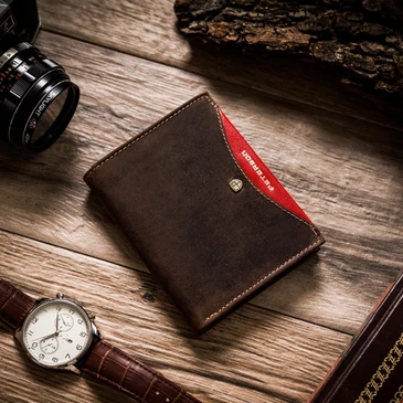 Nagy méretű Valódi bőr Pénztárca