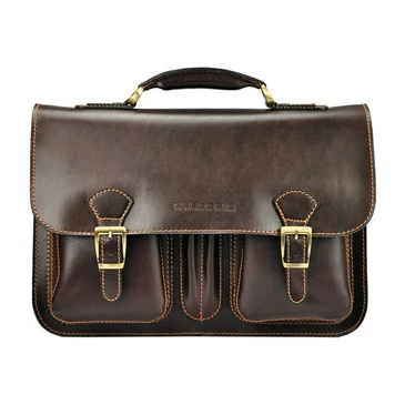 Gregorio Valódi bőr Tolltartós Aktatáska sötétbarna színben