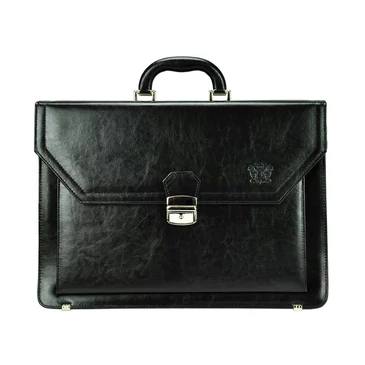 Stefania Tolltartós Valódi bőr Aktatáska fekete színben