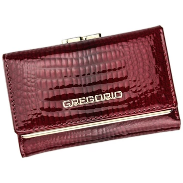 Gregorio Valódi lakkbőr Női Pénztárca piros színben