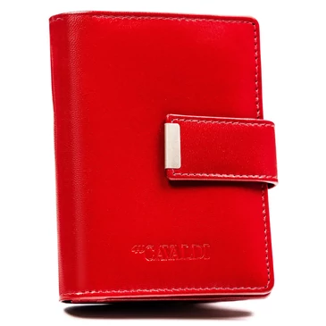 Piros Női pénztárca valódi bőrből RFID védelemmel