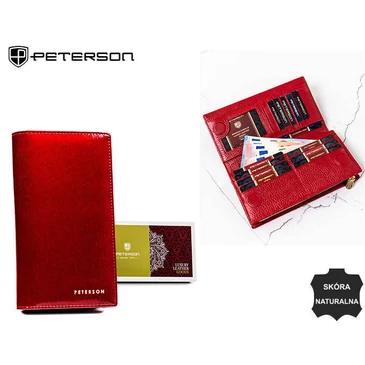 Valódi bőr Női pénztárca piros színben