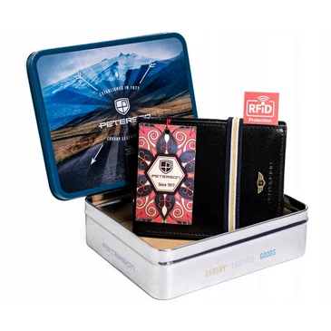 Peterson Valódi Bőr Férfi pénztárca RFID védelemmel