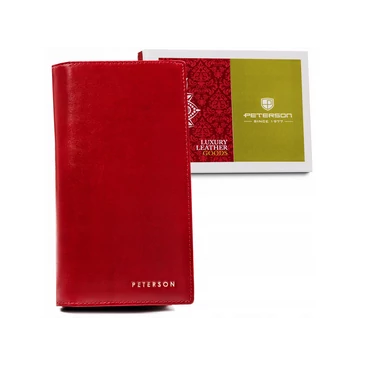  Valódi bőr Női pénztárca piros színben