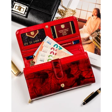  Piros Lakkbőr Női pillangós pénztárca