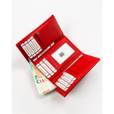 Valódi bőr Női pénztárca piros színben