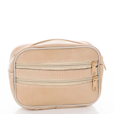 Valódi bőr övre fűzhető táska Bézs