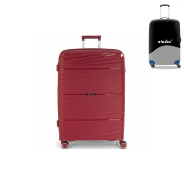 Gabol bőrönd nagy méret GA-1220L Red  ajándék bőröndhuzattal