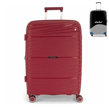 Gabol bőrönd közép méret GA-1220M Red ajándék bőröndhuzattal