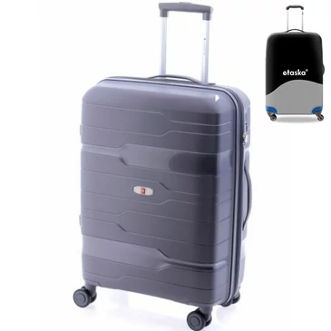 Gladiator Spinner bőrönd M-3811 Szürke  ajándék bőröndhuzattal