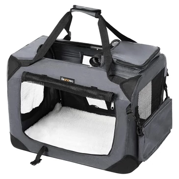 Feandrea összecsukható kisállathordozó,,közepes és nagy kutyák számára,70 x 52 x 52 cm, szürke