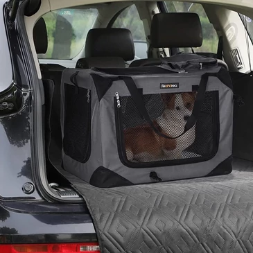 Feandrea összecsukható kisállathordozó,,közepes és nagy kutyák számára,70 x 52 x 52 cm, szürke