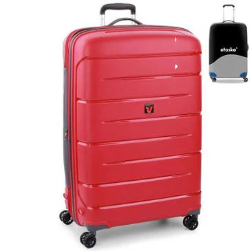 Roncato FLIGHT DLX Spinner Bőrönd R-3461 Piros ajándék bőröndhuzattal