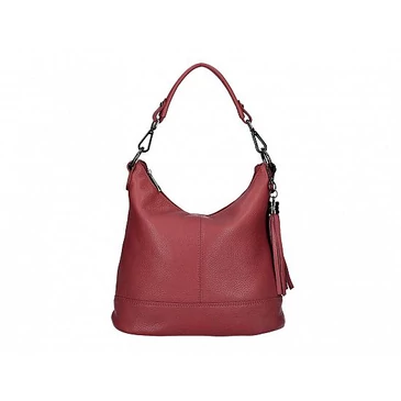 Valódi bőr női táska bordó színben S7221