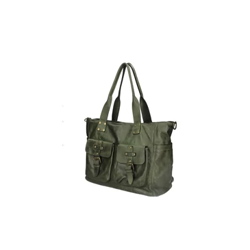 Valódi bőr női táska Taupe S7258