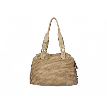 Valódi bőr női táska Taupe S7259