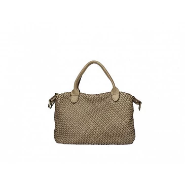 Valódi bőr női táska Taupe S7264