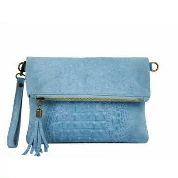 Valódi bőr női táska világoskék színben TR973 LightBlue