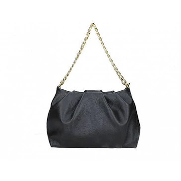 Valódi bőr női láncos táska fekete színben S7243 Black