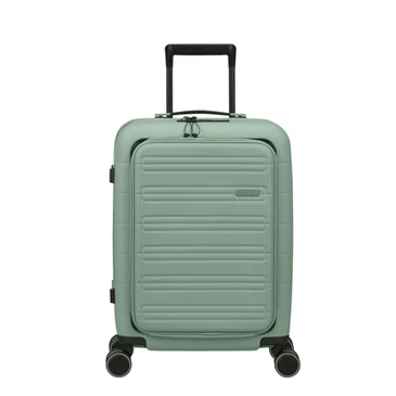 American Tourister Novastream bővíthető Spinner bőrönd 55 + laptop tartó rekesz Zöld