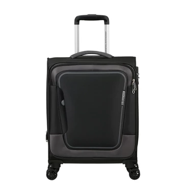American Tourister Pulsonic Spinner Bővíthető Kabinbőrönd 55cm AsphaltBlack