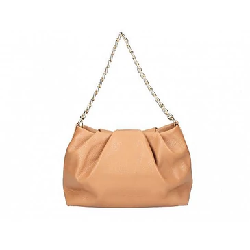 Valódi bőr női láncos táska konyak színben S7243 Cognac