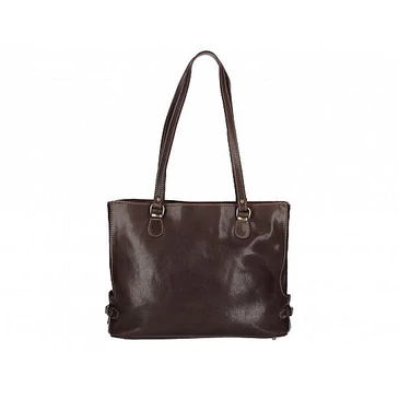 Valódi bőr női válltáska sötétbarna színben S7195 DarkBrown