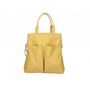 Valódi bőr női válltáska S7185 Mustard