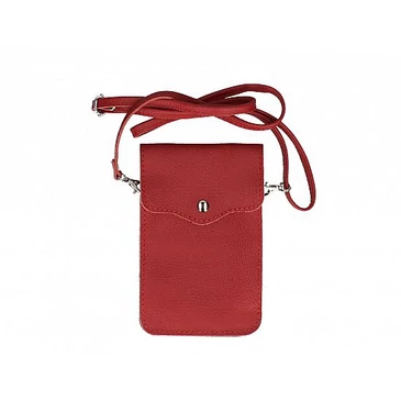 Valódi bőr telefontartó sötétpiros színben