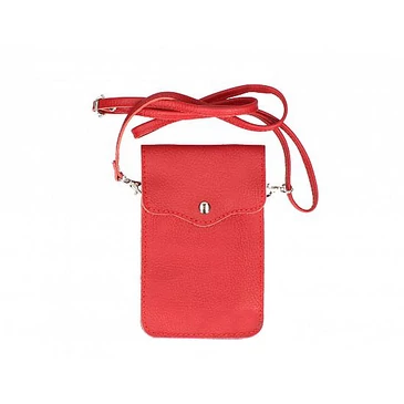 Valódi bőr telefontartó piros színben